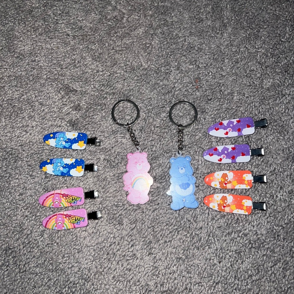 Care Bears Hair Accessories Set - Pink, Blue, Purple, Orange